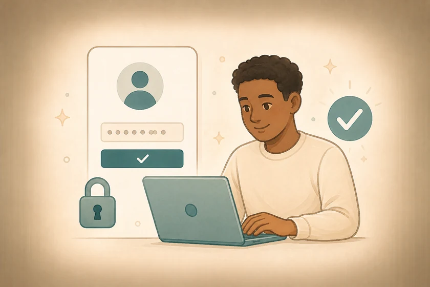 Illustration zur Anmeldung mit einem bestehenden Benutzerkonto