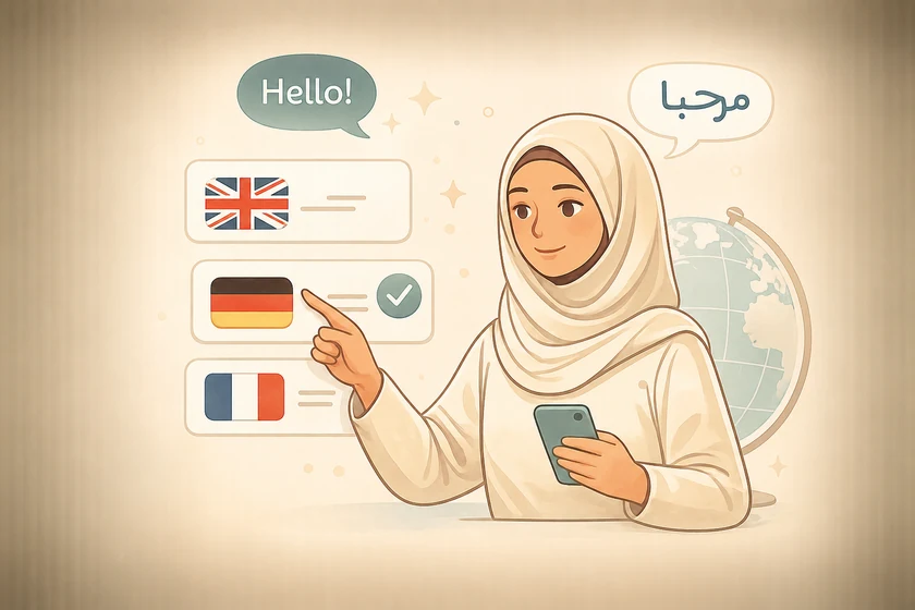 Illustration zur Auswahl einer Sprache